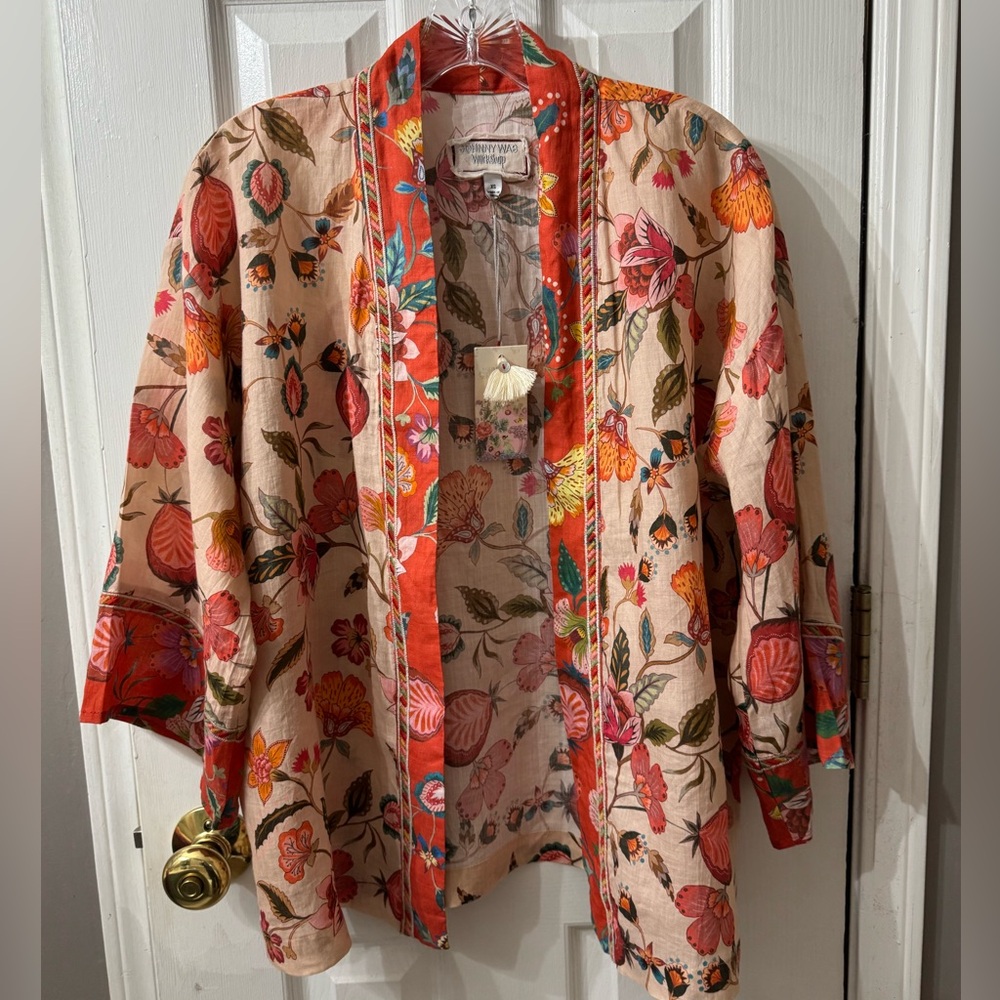 Johnny Was Workshop Multicolor Floral Kimono XS